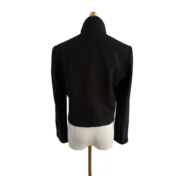 Moda International Women's Wool Blend Size 8 Blazer Jacket Button Up Black Work - Picture 2 of 8